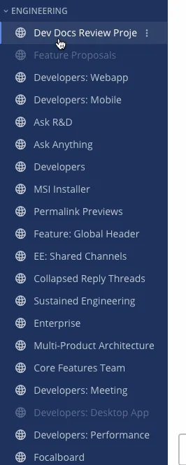 Move a group of selected channels by dragging them to a new location in the channel sidebar.