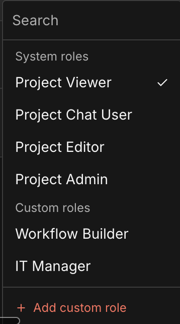 System roles and custom roles are now displayed in separate sections