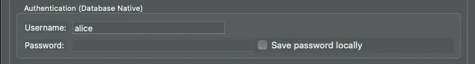DBeaver Select Configure User